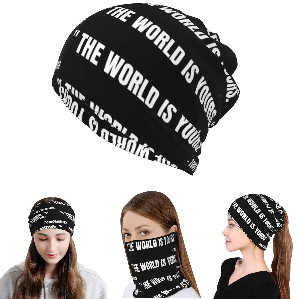 Knit Beanie Hat Warm - Scarface Tony Montana The World Is