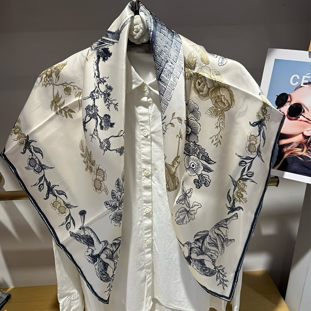 [BYSIFA] Blue White 100% Silk  – Shawl Wrap Winter Bewertung und Preis