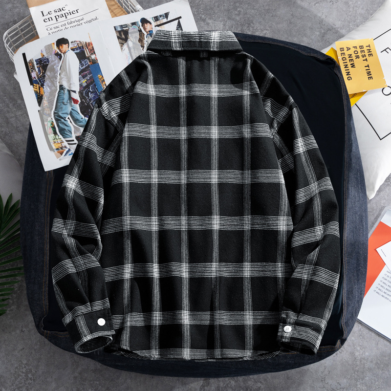 2025 Plaid shirt men's long-sl – Flannel Shirt Lined Bewertung und Preis