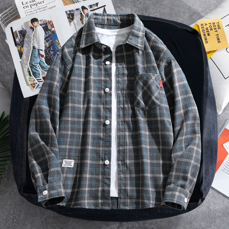 2025 Plaid shirt men's long-sl – Flannel Shirt Lined Bewertung und Preis