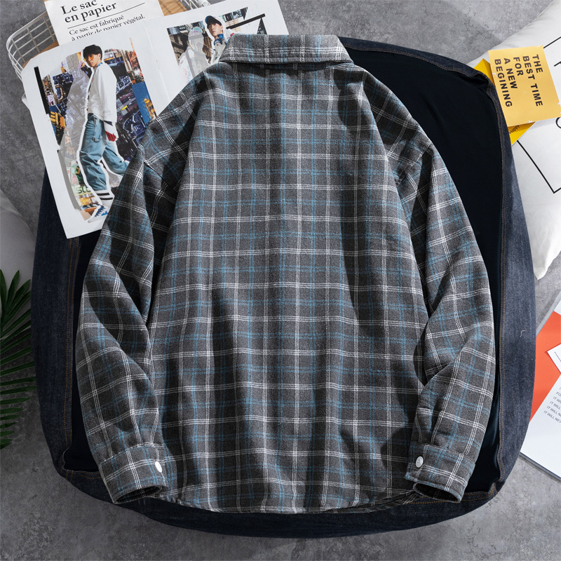 2025 Plaid shirt men's long-sl – Flannel Shirt Lined Bewertung und Preis