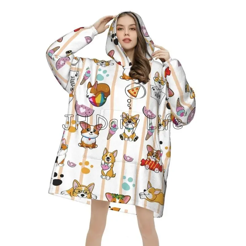 Cute Corgi Dog Wearable Hoodie – Sherpa Hoodie Fleece Bewertung und Preis