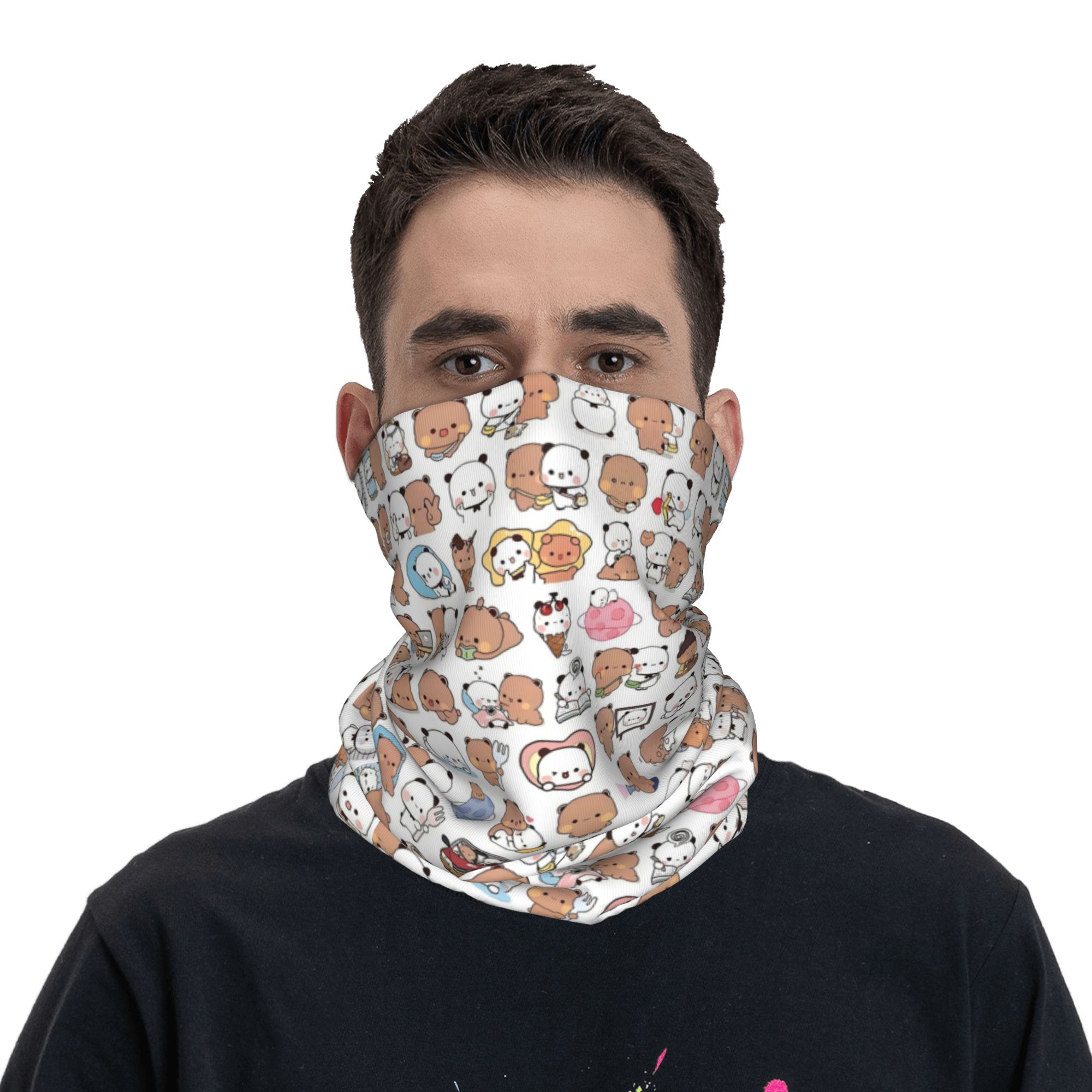 Custom Bear Cartoon Peach And  – Neck Gaiter Fleece Bewertung und Preis