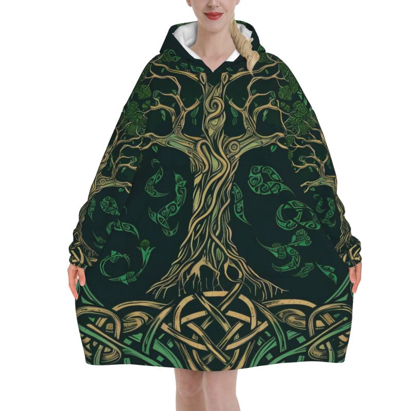 Tree of Life Celtic Pattern Bl – Sherpa Hoodie Fleece Bewertung und Preis