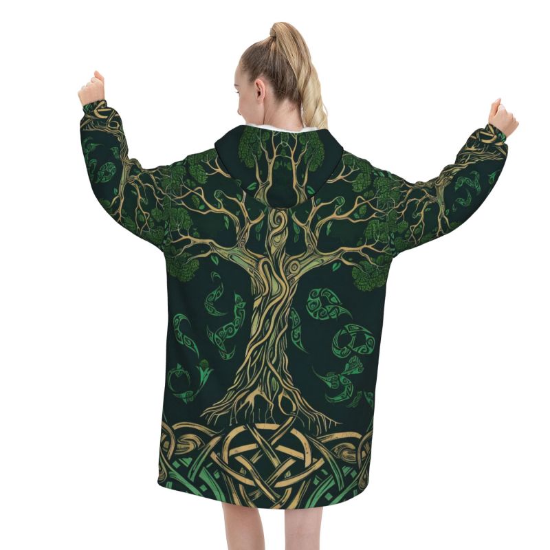 Tree of Life Celtic Pattern Bl – Sherpa Hoodie Fleece Bewertung und Preis