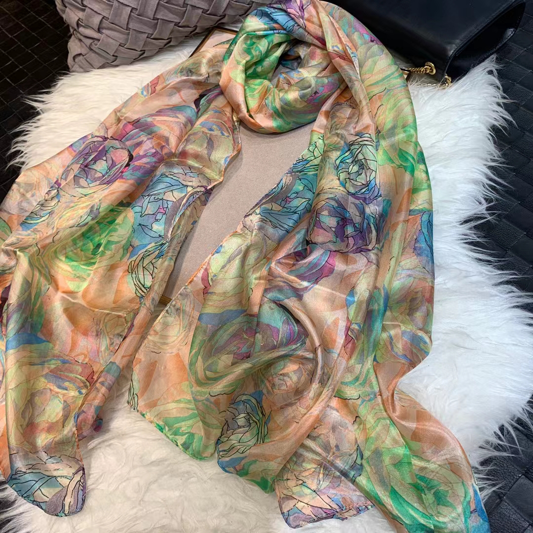 Ladies Green 100% Silk Scarf S – Shawl Wrap Winter Bewertung und Preis