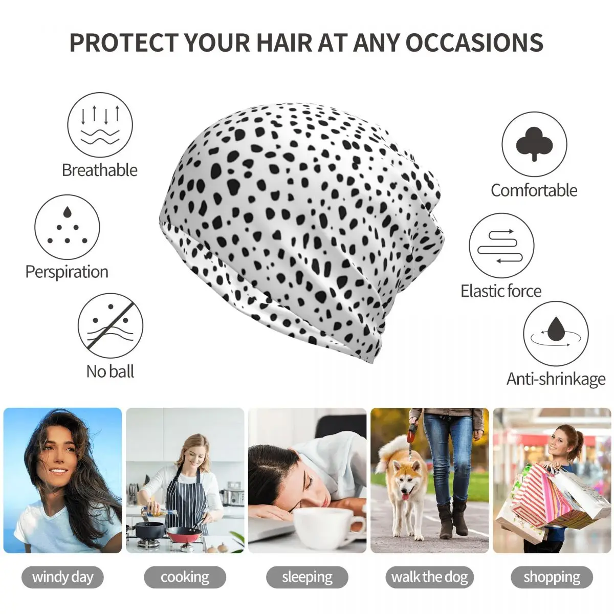 Dalmatian Spots Black And Whit – Knit Beanie Hat Warm Bewertung und Preis