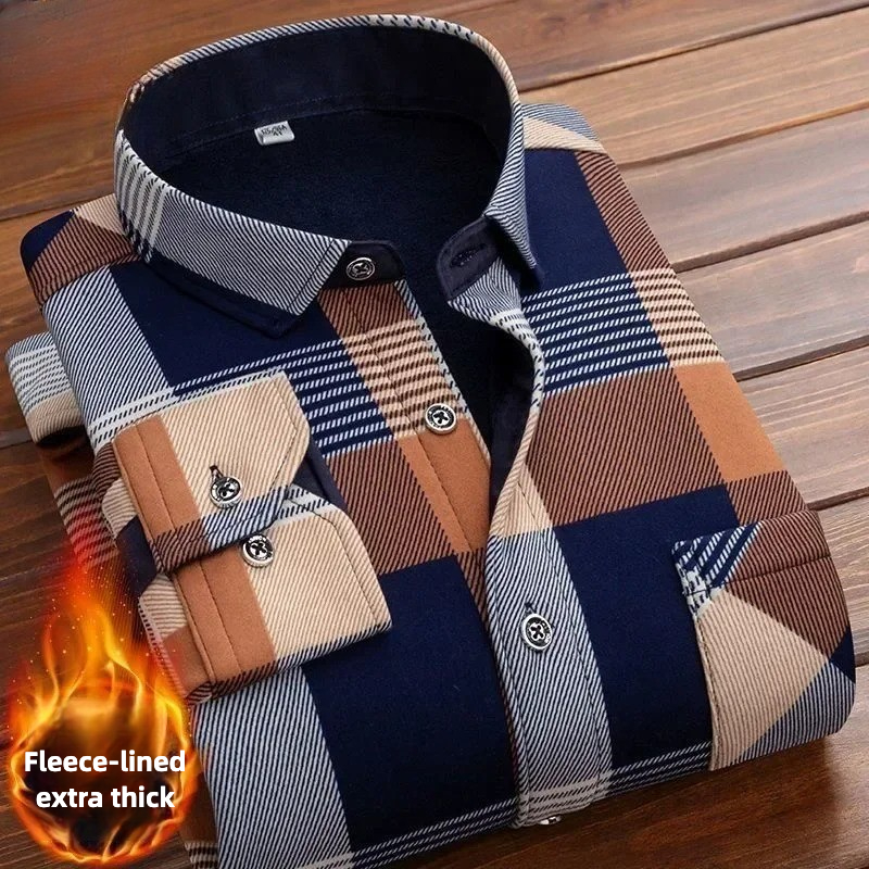 2025 Men's Winter Warm Long Sl – Flannel Shirt Lined Bewertung und Preis