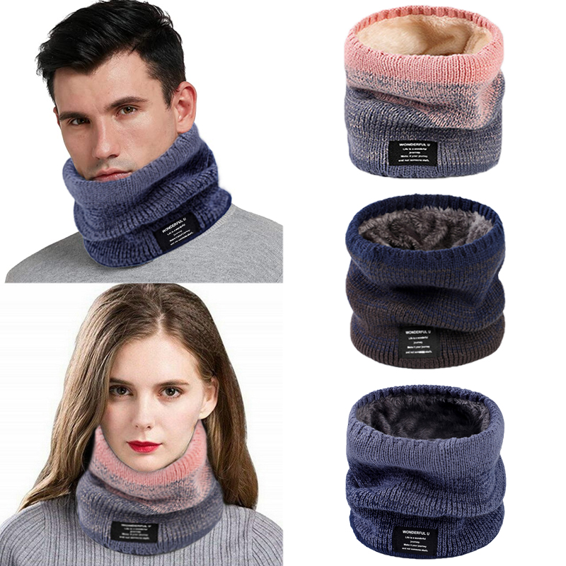 Winter Women Men's Knitted Gra – Wool Scarf Men Bewertung und Preis
