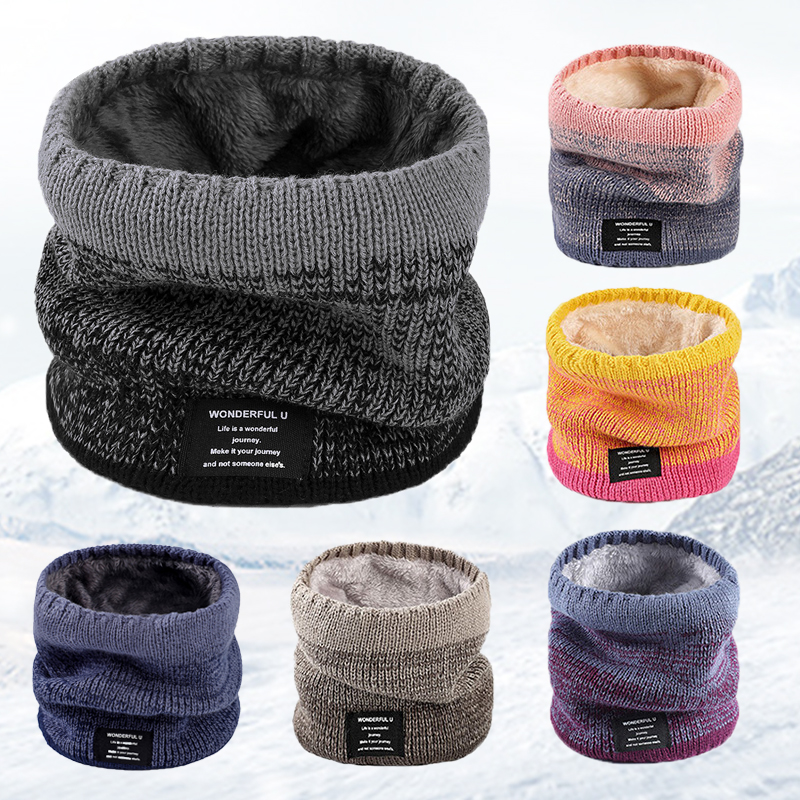 Winter Women Men's Knitted Gra – Wool Scarf Men Bewertung und Preis