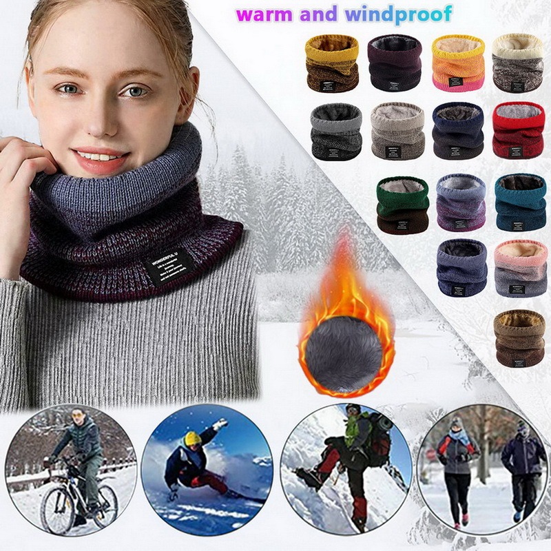Winter Women Men's Knitted Gra – Wool Scarf Men Bewertung und Preis