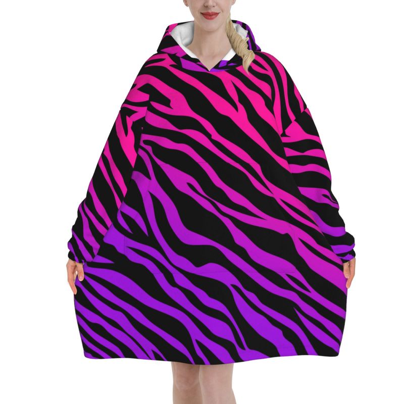 Zebra Stripe Print Wearable Bl – Sherpa Hoodie Fleece Bewertung und Preis