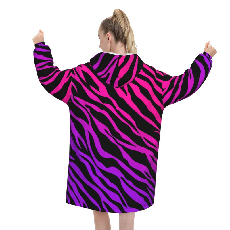 Zebra Stripe Print Wearable Bl – Sherpa Hoodie Fleece Bewertung und Preis