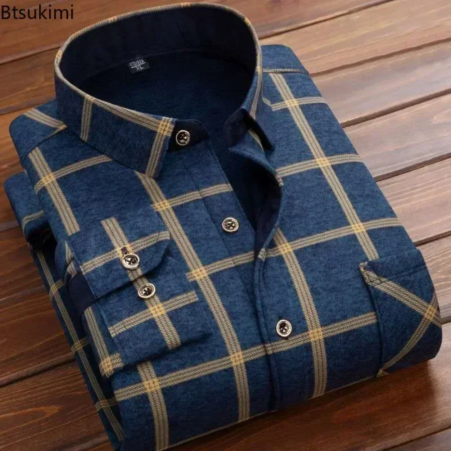 2024 Men's Winter Warm Long Sl – Flannel Shirt Lined Bewertung und Preis