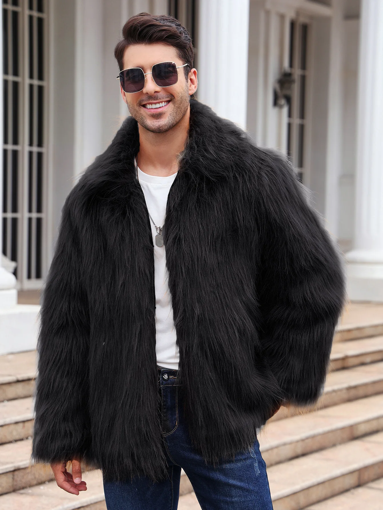 Men Faux Fox Fur Jacket Coat W – Down Jacket Packable Bewertung und Preis