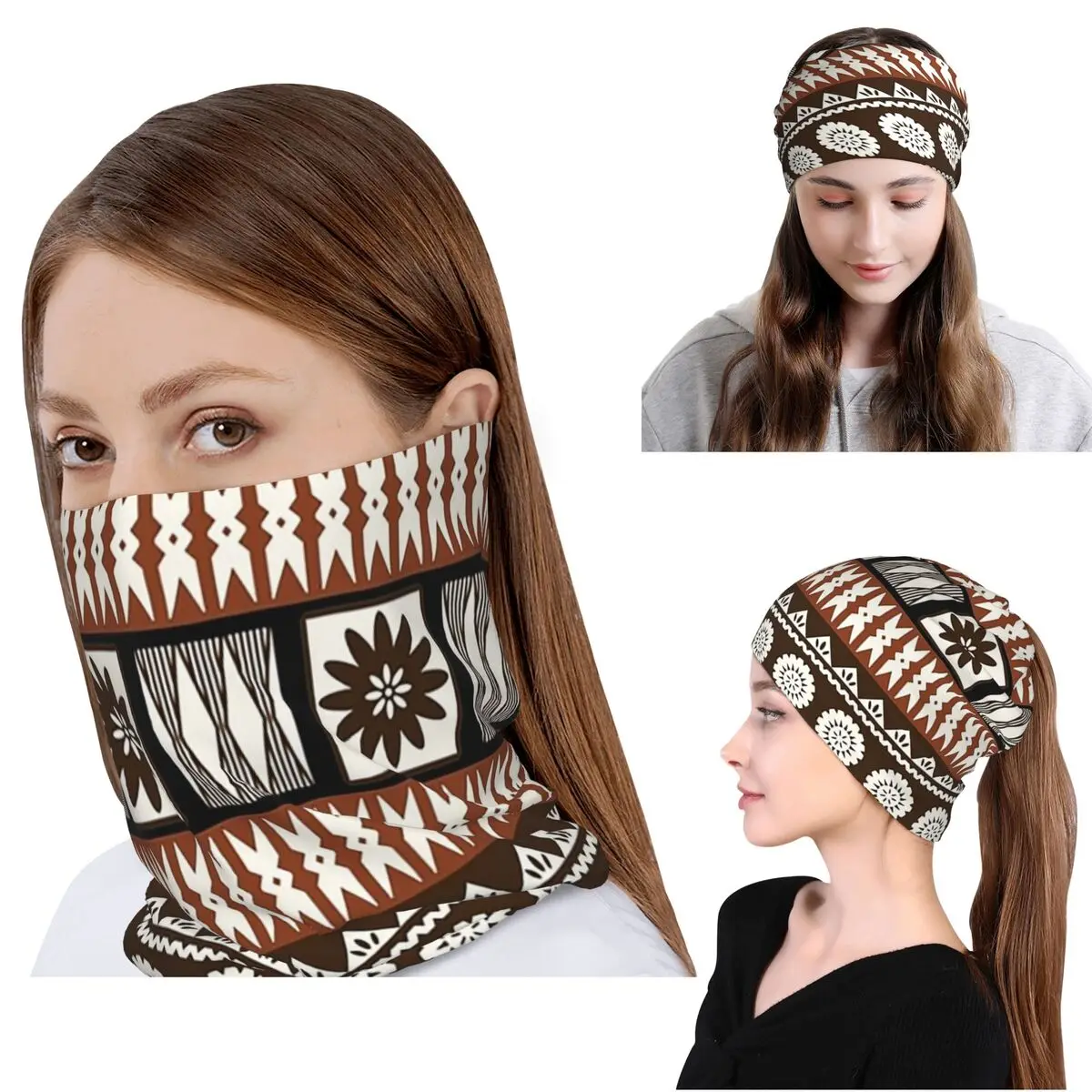 Fijian Masi - Tapa Bandana Nec – Knit Beanie Hat Warm Bewertung und Preis