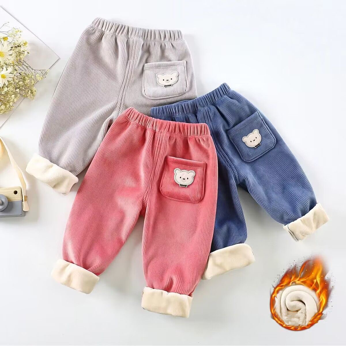 1pcs Boy Girl Winter Velvet Co – Corduroy Pant Warm Bewertung und Preis