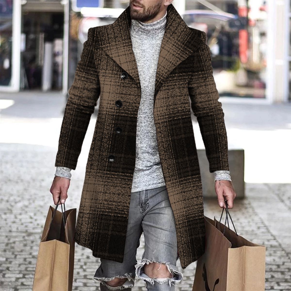 2025 Long Coat Men Mens Wool J – Wool Coat Peacoat Bewertung und Preis