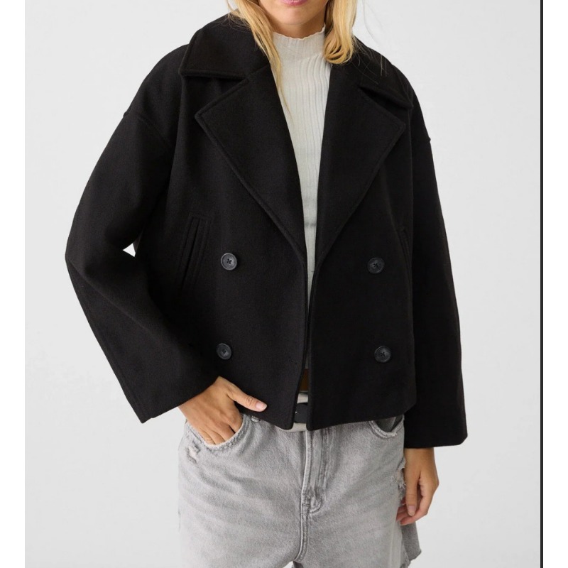 Women's Oversized Double Breas – Wool Coat Peacoat Bewertung und Preis