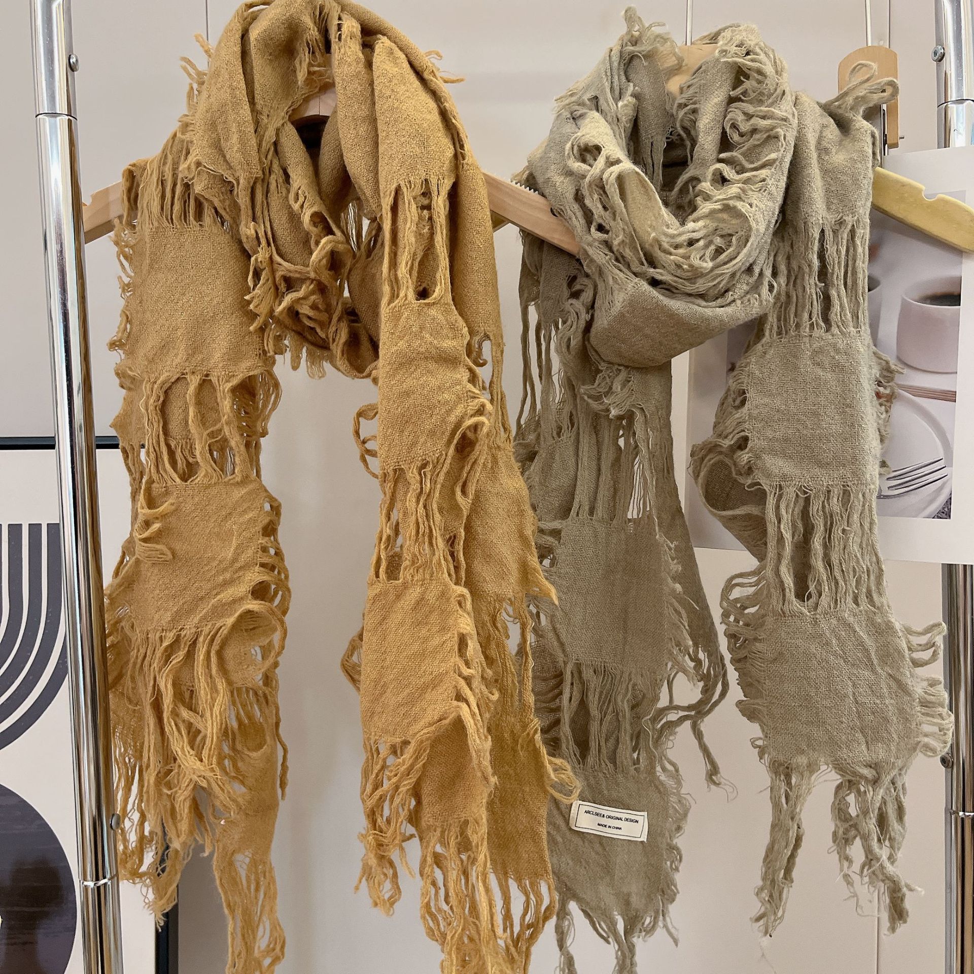 2025 New Fashion Ripped Hole T – Wool Scarf Men Bewertung und Preis
