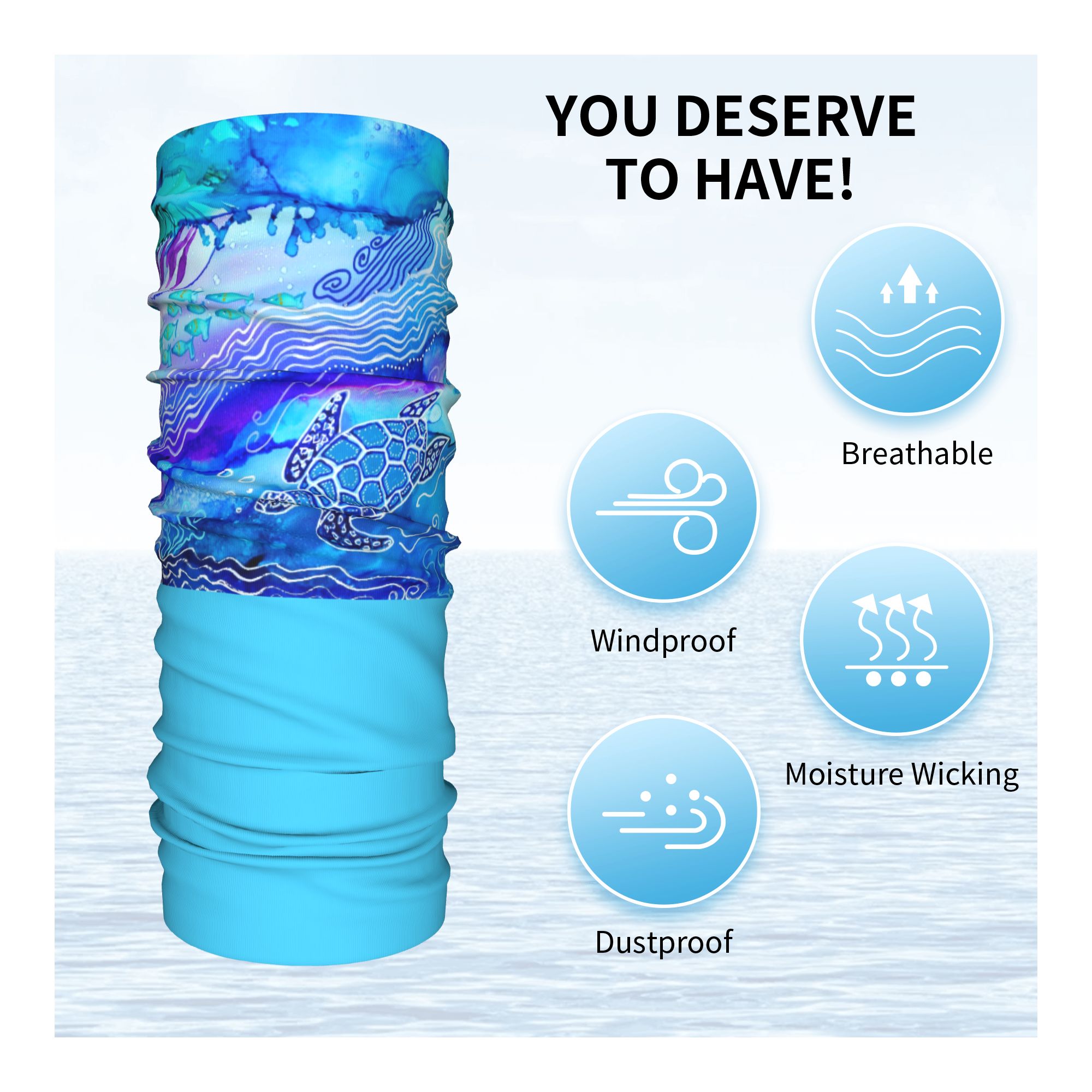 Custom Ocean Turtle Dive Winte – Neck Gaiter Fleece Bewertung und Preis
