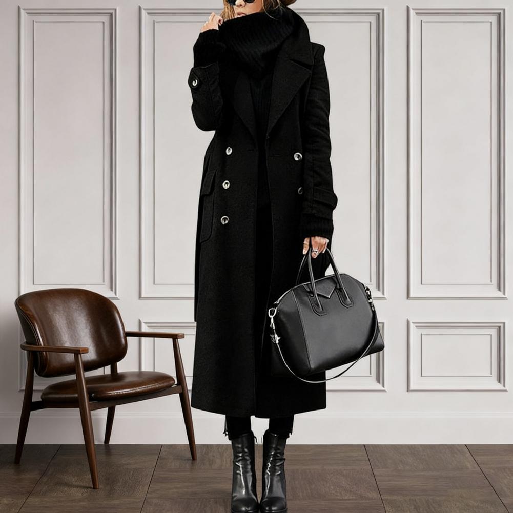 Women Coat Women's Double Brea – Wool Coat Peacoat Bewertung und Preis